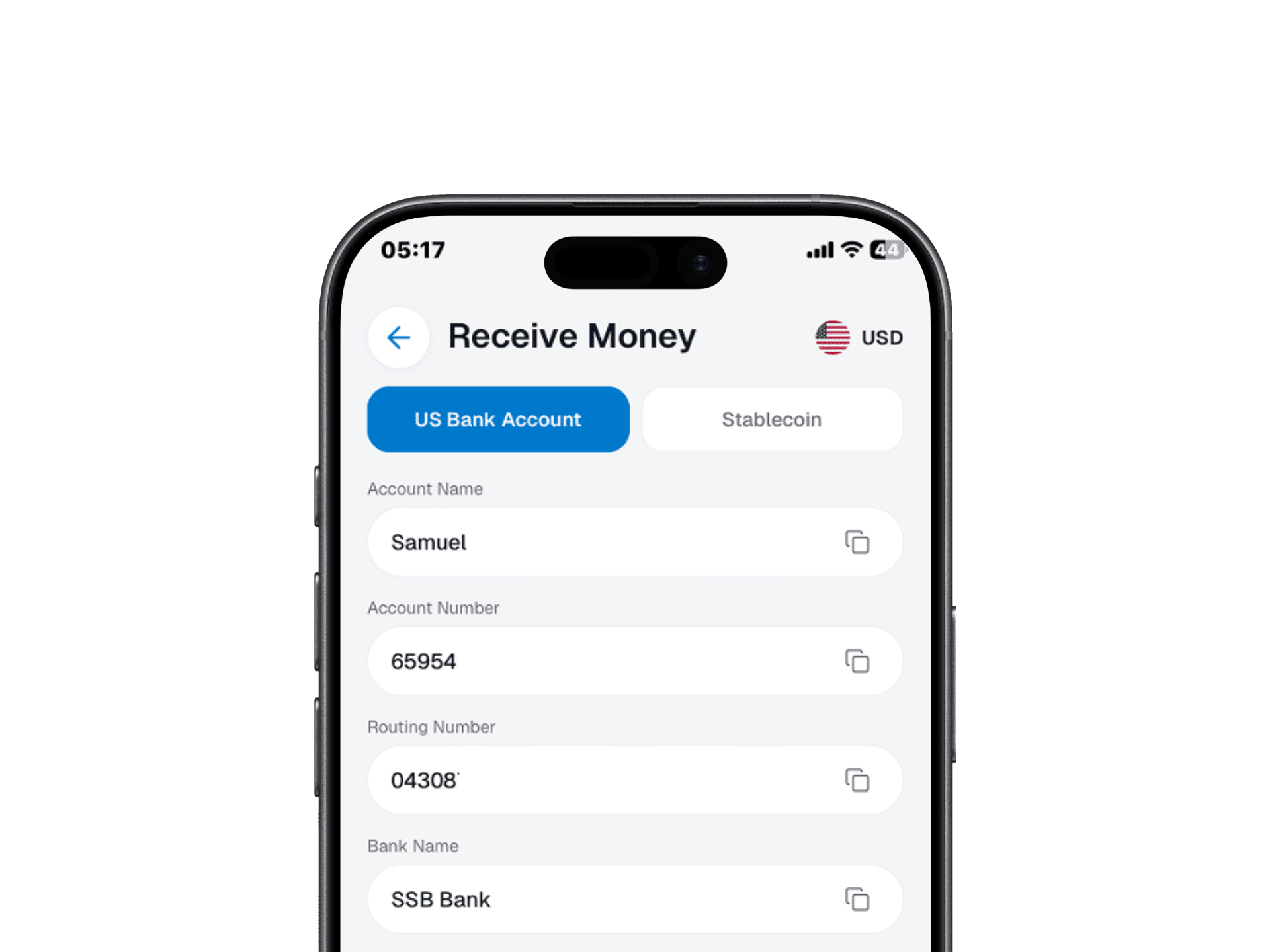Easner Mobile receive options